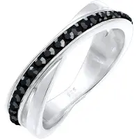 Elli Silberring "Ring Wickelring Zart 925 Silber, mit Kristallen von Swarovski" Gr. 58, silber, Fingerringe, Damen, 58, Silber 925 (Sterlingsilber), Silberring