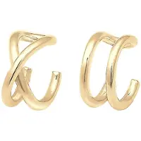 Elli Paar Ohrklemmen "Ohrringe Ohrklemme Earcuff Set Geo Basic 925 Silber" Gr. 7, gold, Ohrringe, Damen, 7, Silber 925 (Sterlingsilber), Paar Ohrklemmen