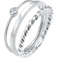 Elli Ring Set Trend Solitär Kristalle 925 Silber Elli Silber
