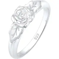 Elli Silberring "Ring Rosenblüte Blume Vintage Look Trend 925 Silber" Gr. 58, silber, Fingerringe, Damen, 58, Silber 925 (Sterlingsilber), Silberring