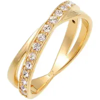 Elli Ring Edel Wickelring Kristalle 925 Silber Elli Gold