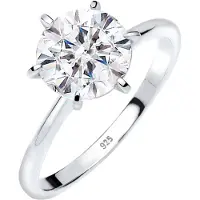 Elli Verlobungsring "Ring Verlobungsring Kristalle 925 Silber" Gr. 54, silber, Fingerringe, Damen, 54, Silber 925 (Sterlingsilber), Verlobungsring