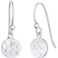 Elli Paar Ohrhänger "Ohrringe Plättchen Coin Organic Gehämmert 925 Silber" Gr. 20, silber, Ohrringe, Damen, 20, ohne Stein, Silber 925 (Sterlingsilber), Paar Ohrhänger