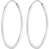 Elli Paar Creolen "Ohrringe Creolen Basic Klassisch (40 mm) 925 Silber" Gr. 40,5, silber, Ohrringe, Damen, 40,5, ohne Stein, Silber 925 (Sterlingsilber), Paar Creolen