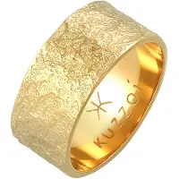 KUZZOI Ring Herren Bandring Organic Struktur 925 Silber Kuzzoi Gold
