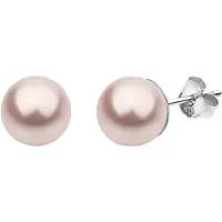 Nenalina Paar Ohrstecker "Ohrringe Basic Synthetische Perle 925 Silber" Gr. 8, rosa, Ohrringe, Damen, 8, ohne Stein, Silber 925 (Sterlingsilber), Paar Ohrstecker
