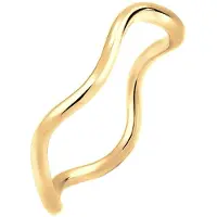 Elli Silberring "Ring Wellen Minimal Geo 925 Sterling Silber" Gr. 54, gold, Fingerringe, Damen, 54, Silber 925 (Sterlingsilber), Silberring