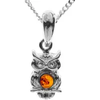 Ostsee-Schmuck Kette mit Anhänger "Kette mit Anhänger kleiner Uhu", silber (weiß, neutral), Halsketten, Mädchen, 36 bis 38cm, Silber 925 (Sterlingsilber), L: 36 38, Kette mit Anhänger