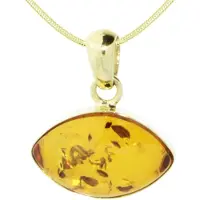 Ostsee-Schmuck Kette mit Anhänger - Marfa - Gold 333/000 - Bernstein Gelb