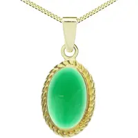 Ostsee-Schmuck Kette mit Anhänger - Julie - Gold 333/000 - Grünachat Gelb