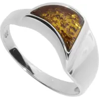 Ostsee-Schmuck Fingerring "- Alea - Silber 925/000 - Bernstein" Gr. 64, silber (silber 925, silberfarben, weiß), Fingerringe, Damen, 64, Fingerring