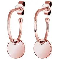 Elli Paar Creolen "Ohrringe Creole Geo Plättchen Trend 925 Silber" Gr. 20, rosa (rosegold), Ohrringe, Damen, 20, ohne Stein, Silber 925 (Sterlingsilber), Paar Creolen