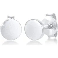 Elli Paar Ohrstecker "Ohrringe Kreis Basic Rund Matt 925 Silber", silber, Ohrringe, Damen, ohne Stein, Silber 925 (Sterlingsilber), Paar Ohrstecker