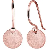 Elli Paar Ohrhänger "Ohrringe Ohrhänge Plättchen Kreis Matt 925 Silber" Gr. 21, rosa (rosegold), Ohrringe, Damen, 21, ohne Stein, Silber 925 (Sterlingsilber), Paar Ohrhänger