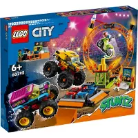 LEGO 60295 City Stuntshow-Arena, Set mit Monster Trucks, Spielzeugautos, Motorrad