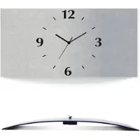 ARTland Wanduhre, gebogen Funkuhr - schwarzer Zeiger Silbernes Design Größe: 60x30 cm