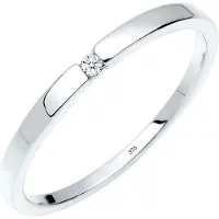 Elli DIAMONDS Verlobungsring "Ring Diamant Weiß Brillantschliff (0.015 ct) 925 Sterling Silber" Gr. 58, weiß, Fingerringe, Damen, 58, Silber 925 (Sterlingsilber), Verlobungsring