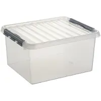 Sunware helit Kunststoff-Box 36 Liter, DIN A4, transparent, 500 x 400 x 260 mm, per Clip verschließbar
