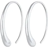 Elli Paar Creolen "Ohrringe Creole Tropfen Oval Offen Basic 925 Silber" Gr. 30, silber, Ohrringe, Damen, 30, ohne Stein, Silber 925 (Sterlingsilber), Paar Creolen