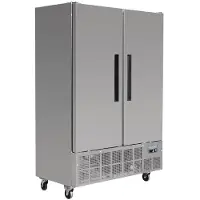 Polar Schmaler Kühlschrank mit 2 Türen - 960 Liter, Edelstahl, Umluftkühlung