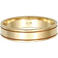 Elli Partnerring PREMIUM "Ring Paarring Bandring Trauring Hochzeit Ehe 925 Silber" Gr. 64, gold, Fingerringe, Damen, 64, Silber 925 (Sterlingsilber), Partnerring