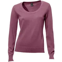 Linea Tesini By Heine Rundhalspullover "Rundhals-Pullover", Damen, Gr. 38, lila (mauve), 100% Baumwolle, , unifarben, Pullover Rundhalspullover