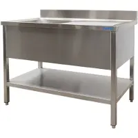 Saro Spültisch 2 Becken, Links - B 1800 X T 600 Mm