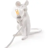 Seletti Tischlampe Maus Mouse Lamp Mac Sitzend Weiß