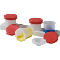 Havo Creall - Anti-Caking-Topf für Farben 4er-Set 320 ml Gläser mit roten Deckeln