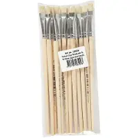 Creativ Light Company Holzpinsel Set - flacher Borstenpinsel Größe 8 - 12 Stück