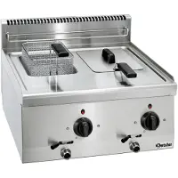 Bartscher Fritteuse 600, B600, 2x6L, Fritteuse mit fest installiertem Heizelement, 1 Stück