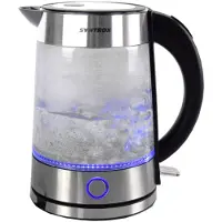 Syntrox Germany Glas-Wasserkocher 1,7L 2000W LED-Beleuchtung Edelstahl