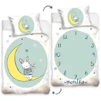 Carbotex Kaninchen Baby Bettwäsche Mond - 100 x 135 cm - Baumwolle