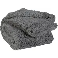 Unique living - Plaid/Decke Teddy - grau - 150 x 200 cm