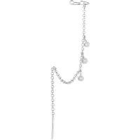 Elli Ohrklemme "Ohrringe Ohrklemme Durchzieher Zirkonia Single 925 Silber" Gr. 11, silber, Ohrringe, Damen, 11,mit Stein, Silber 925 (Sterlingsilber), Ohrklemme