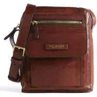 The bridge Alberto Leder-Schultertasche Braun /Gold 05312201-14