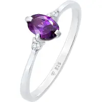 Elli Silberring "Ring Zirkonia Kristalle Violett Verlobung 925er Silber" Gr. 56, silber, Fingerringe, Damen, 56, Silber 925 (Sterlingsilber), Silberring