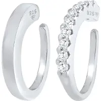 Elli Ohrringe Single Earcuff Basic Zirkonia 2Er Set 925 Silber Elli Silber