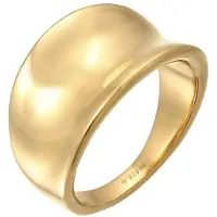 Elli Siegelring "Ring Basic Schick Oval 925 Silber" Gr. 56, gold, Fingerringe, Damen, 56, ohne Stein, Silber 925 (Sterlingsilber), Siegelring