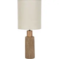 Corep Tischlampe Santal, beige/braun Höhe 63 cm, Leinen/Keramik