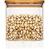 Klarstein bambuswald 700ml Vorratsglas | Aufbewahrungsglas mit luftdichten Deckel aus 100% ökologischen Bambus - Glasbehälter ideal für Tee Kräuter Kaffee Vorräte Müsli Pasta - spülmaschinenfest