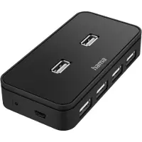 Hama USB-Hub 7 Ports, USB 2.0, inkl. Kabel und Netzteil