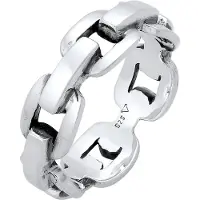 KUZZOI Silberring "Ring Herren Anker Kettenring Trend 925 Silber" Gr. 60, silber, Fingerringe, Herren, 60, Silber 925 (Sterlingsilber), Silberring