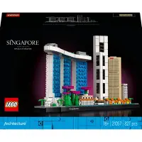 LEGO 21057 Architecture Singapur Skyline-Set, Modellbausatz mit Marina Bay Sands, Set zum Stressabbau, Home- und Büro-Deko zum Basteln und Sammeln für Erwachsene, Geschenk für Frauen und Männer