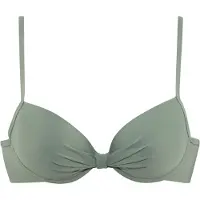 s.Oliver Bügel-Bikini-Top "Spain", Damen, Gr. 36, Cup B, grün (oliv), Microfaser, Microfaser, unifarben, Bikini-Oberteile Bügel-Bikini-Top, mit geraffter Mitte