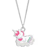 Elli Halskette Kinder Einhorn Wolke Emaille 925 Silber Elli Bunt