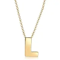Elli Kette mit Anhänger "Halskette Buchstabe L Initialen 925 Sterling Silber" Gr. 45, gold, Halsketten, Damen, ohne Stein, Silber 925 (Sterlingsilber), Kette mit Anhänger
