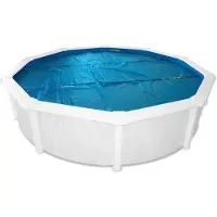 Interline Sommerabdeckung Oval 6,10 x 3,60 m, Poolabdeckung, Überirdischer Pool, Eingebauter Pool, Oval, Blau, 0,18 mm, 3600 mm