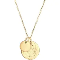 Elli Halskette Plättchen Münzen Geo-Organic Look 925 Silber Elli Gold