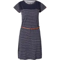 Alife & Kickin Blusenkleid , Damen, Gr. XS, Normalgrößen, blau (marine), 60% Baumwolle, 40% Polyester, Rundhals, Kleider Blusenkleid